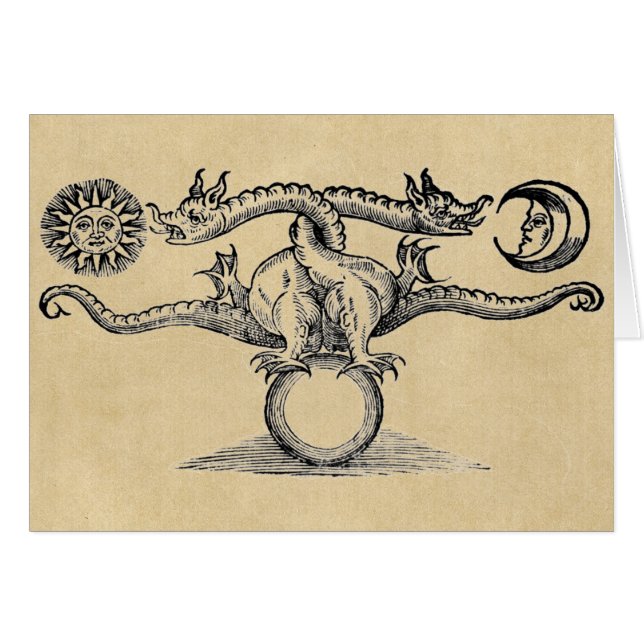 Carte de voeux Symbole Dragons magiques (Devant horizontal)