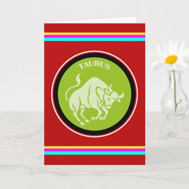 Carte de vœux Taureau (Petite plante)