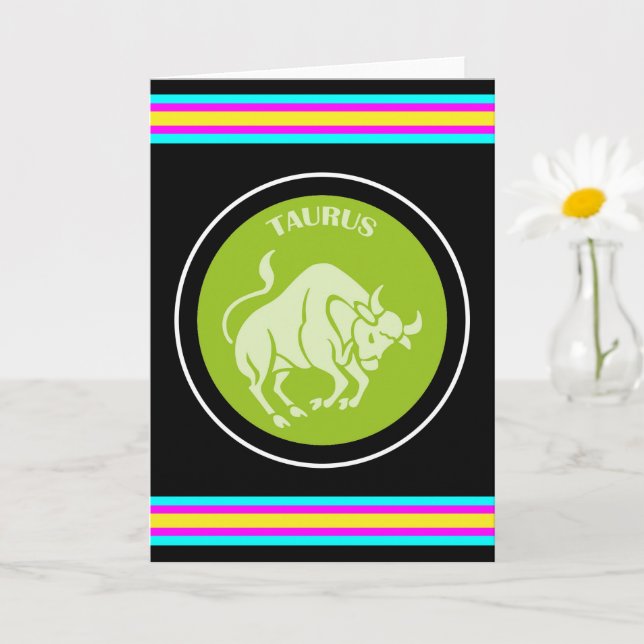 Carte de vœux Taureau (Petite plante)
