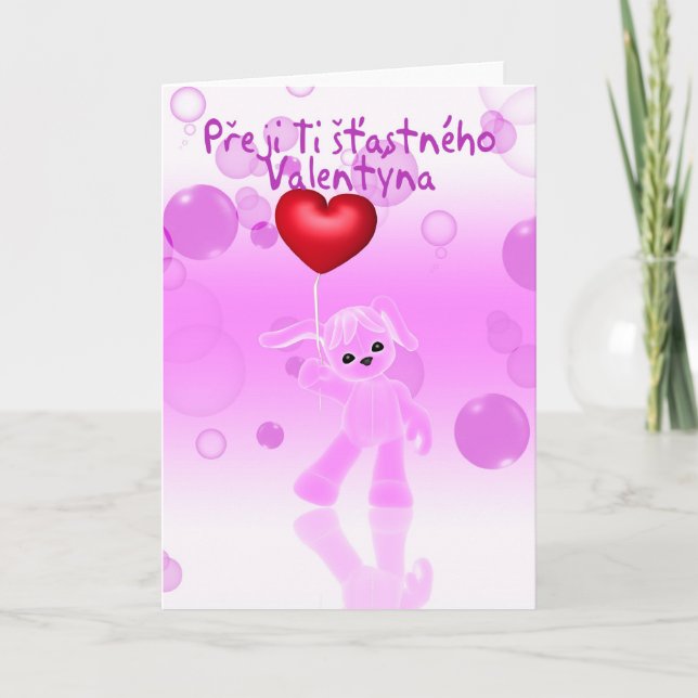 Carte de voeux tchécoslovaque du jour de valentine (Devant)