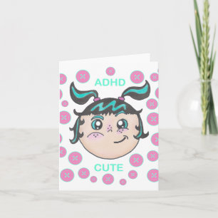 Carte de vœux TDAH avec illustration "TDAH Mignon"
