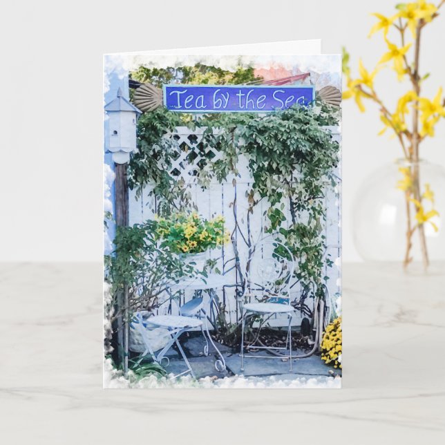 Carte de vœux Tea by the Sea (Fleur jaune)