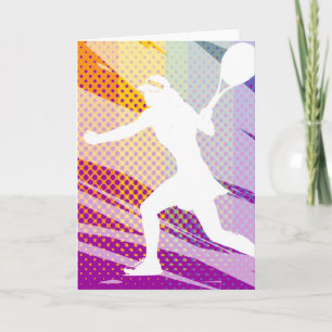 Carte de vœux tennis pour femmes et filles