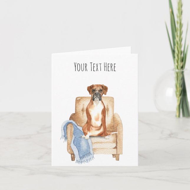 Carte de voeux texte personnalisée Boxer Dog (Devant)