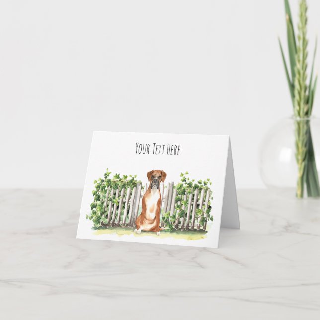 Carte de voeux texte personnalisée Boxer Dog (Devant)