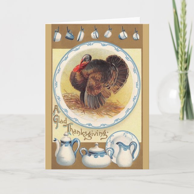 Carte de voeux Thanksgiving vintage (Devant)