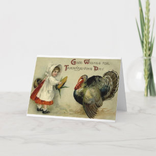 Carte de voeux Thanksgiving vintage