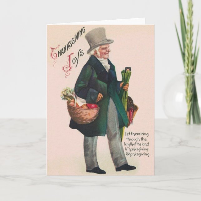 Carte de voeux Thanksgiving vintage (Devant)