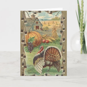 Carte de voeux Thanksgiving vintage