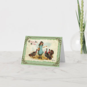 Carte de voeux Thanksgiving vintage