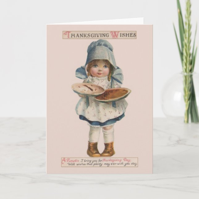 Carte de voeux Thanksgiving vintage Pies (Devant)