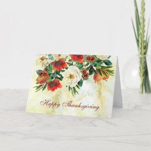 Carte de voeux Thanksgiving Watercolor Garden