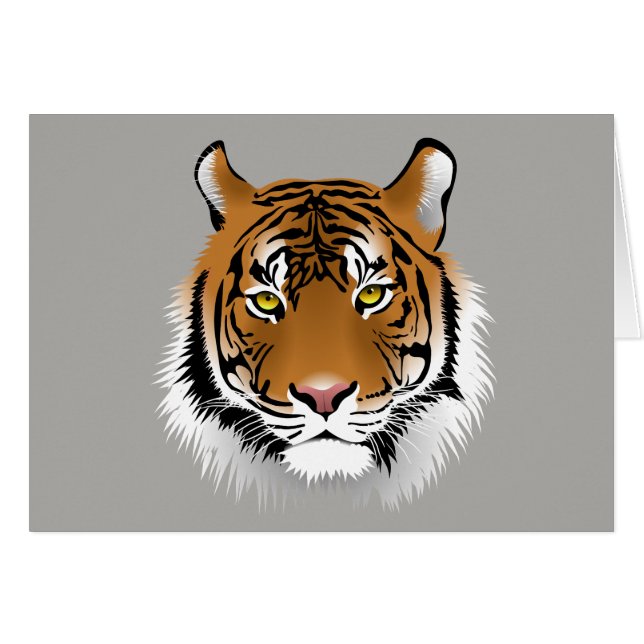 Carte de voeux Tiger visage (Devant horizontal)