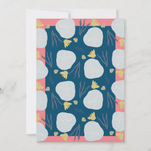 Carte de voeux tirée à la main des coquillages de