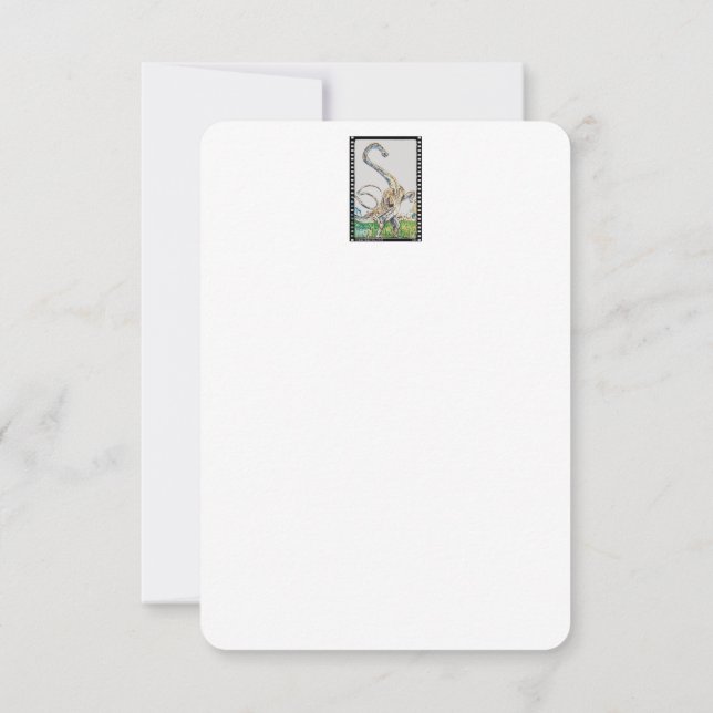 Carte de voeux Titanosaurus Flat Dinosaur vide (Dos)