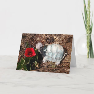 Carte de vœux Tortue de vent et Fleur pour Penser