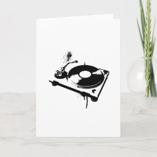 Carte de voeux Tourne-disque Deejay DJ   Maison Ib