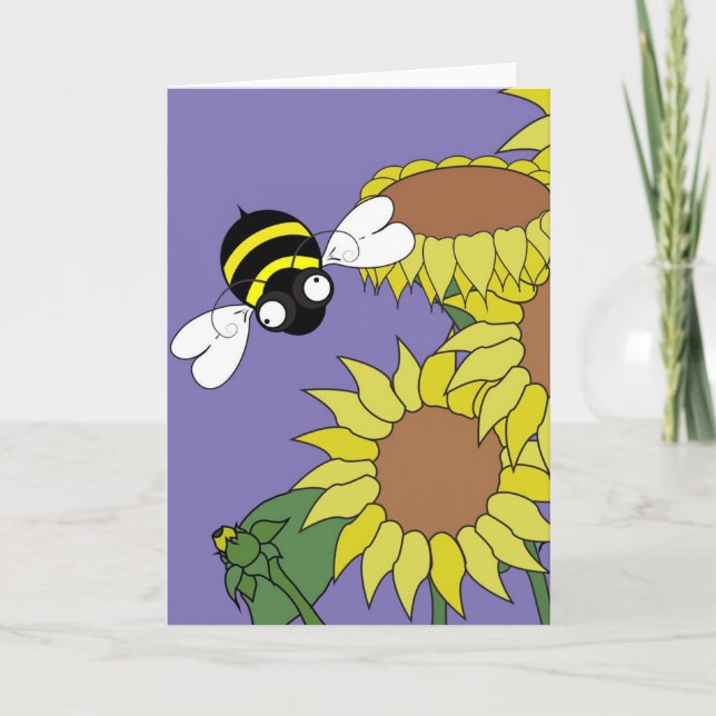 Carte de vœux Tournesol - Intérieur vierge (Devant)