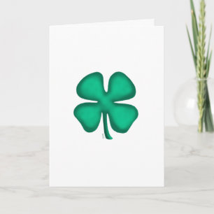 Carte de vœux Trèfle irlandais à 4 feuilles (vert)