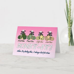 Carte de voeux tricot mouton - quand je me sens bl