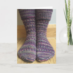 Carte de voeux tricotée de chaussettes