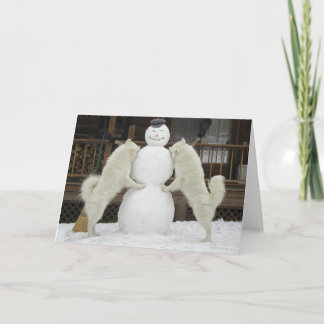 Carte de voeux "Trois Snowmen"