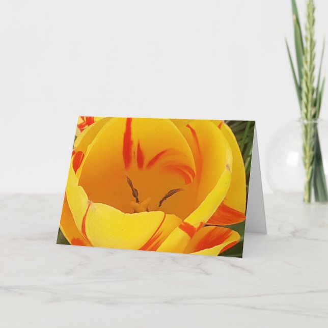 Carte de voeux Tulip Jaune (Devant)