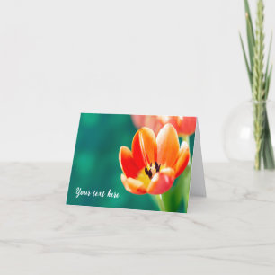 Carte de vœux Tulipe Orange Simple