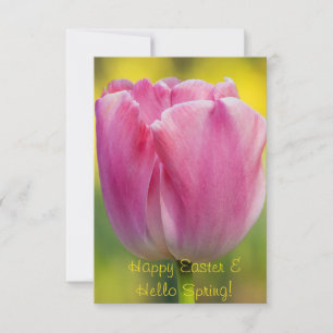 Carte de vœux Tulipe Rose de Printemps