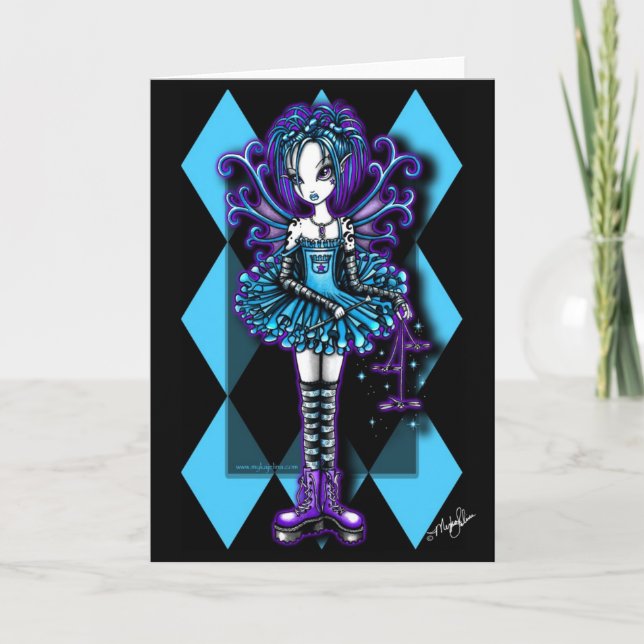 Carte de voeux turquoise de Fae de libellule de (Devant)