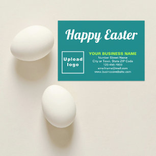 Carte de voeux turquoise Green Easter Business Fla
