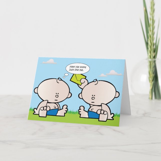 Carte de voeux Twin Boy Babies (Devant)