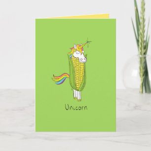 Carte de voeux Unicorn Funny Corn