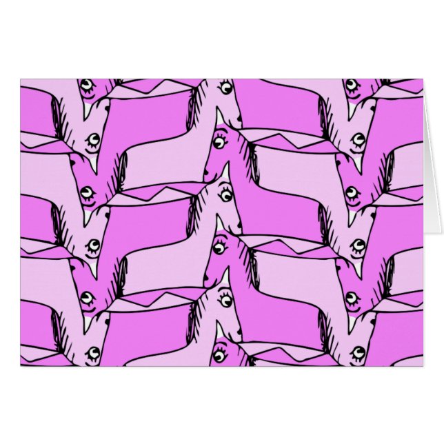 Carte de voeux Unicorns rose (Devant horizontal)