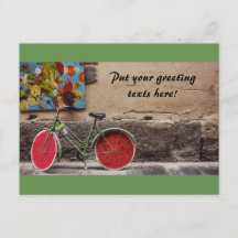 Carte de voeux unique de bicyclette