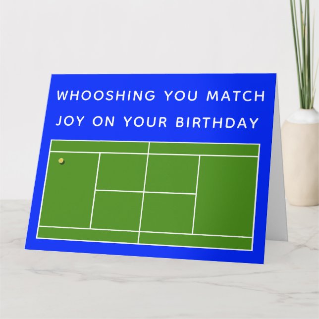 Carte de voeux unique Tennis Anniversaire (Devant)