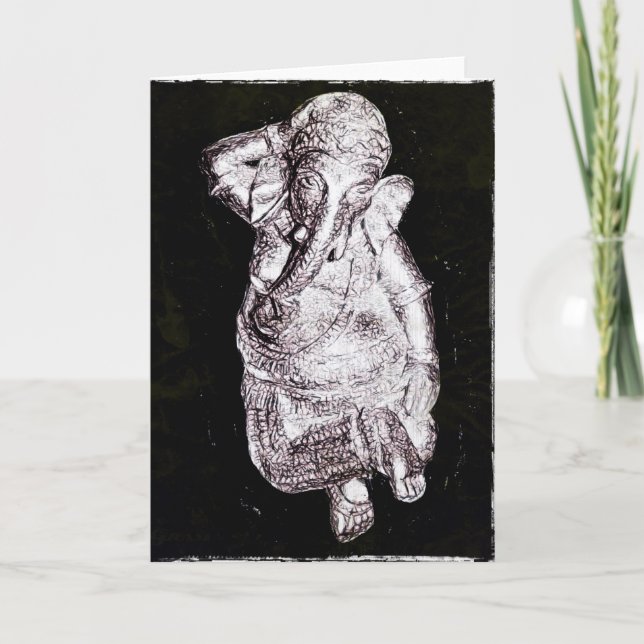 Carte de voeux universelle de Ganesh de danse (Devant)