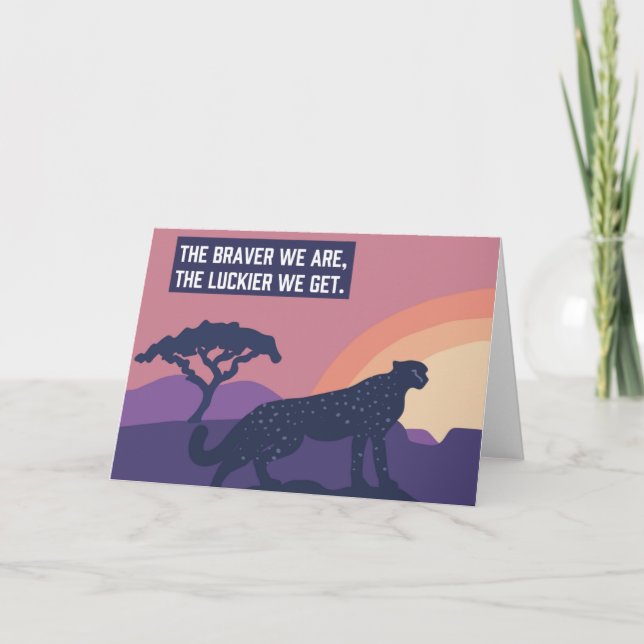 Carte de voeux Untamed Cheetah Luckier (Devant)