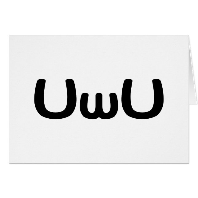 Carte de voeux UwU Happy Anime Face Emoticon (Devant horizontal)