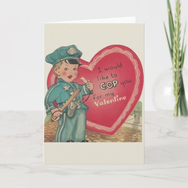 Carte de voeux Valentine de l'officier de police v (Devant)