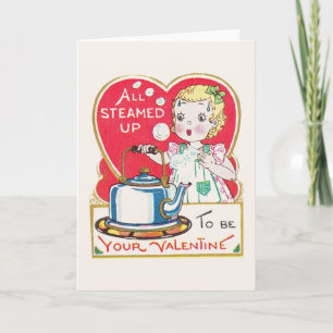 Carte de voeux Valentine Teapot vintage