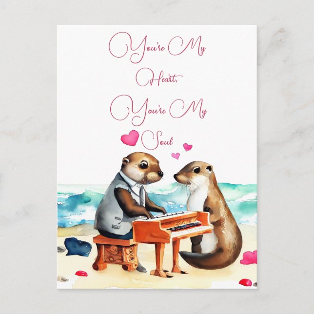Carte de voeux Valentines Otter (Devant)