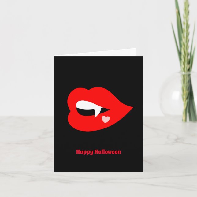 Carte de voeux Vampire Lip Halloween (Devant)