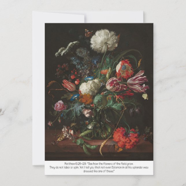 Carte de voeux 'Vase of Flowers' | Matthieu 6:28-2 (Devant)
