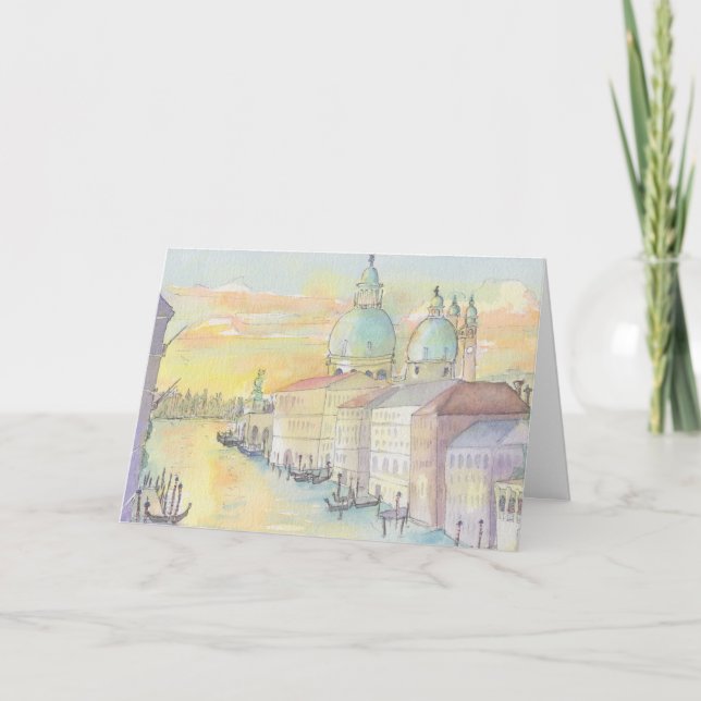 Carte de voeux "Venice Watercolor Sketch/Italy" (Devant)