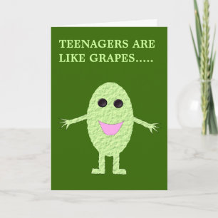 Carte de voeux verte heureuse d'adolescents de