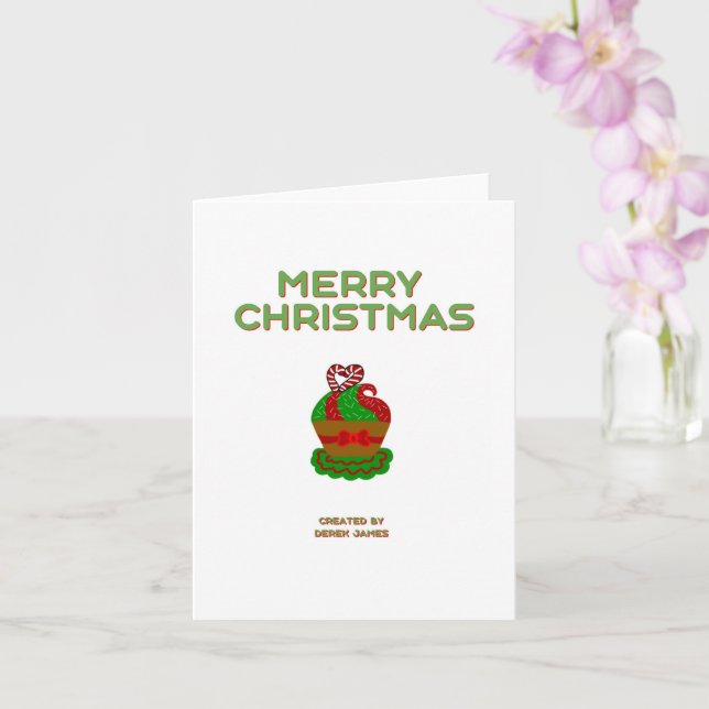Carte de voeux Verticale Petit Cupcake (Orchidée)
