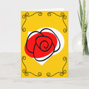 Carte de vœux verticale Spanish Rose Corners