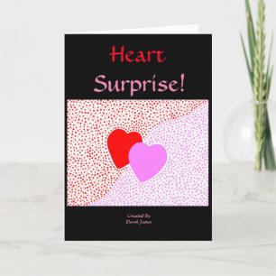 Carte de vœux verticale surprise cœur