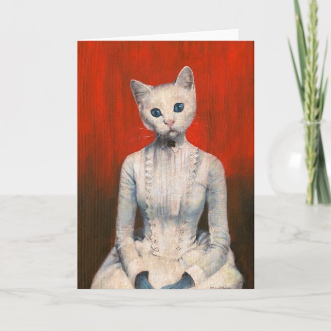 Carte de voeux Victorian Cat Lady (Devant)